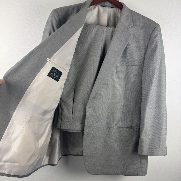 JOS. A. BANK Mens 2pc SUIT Blazer/Pants coat jacket houndstooth - 52R‎ + 48x27